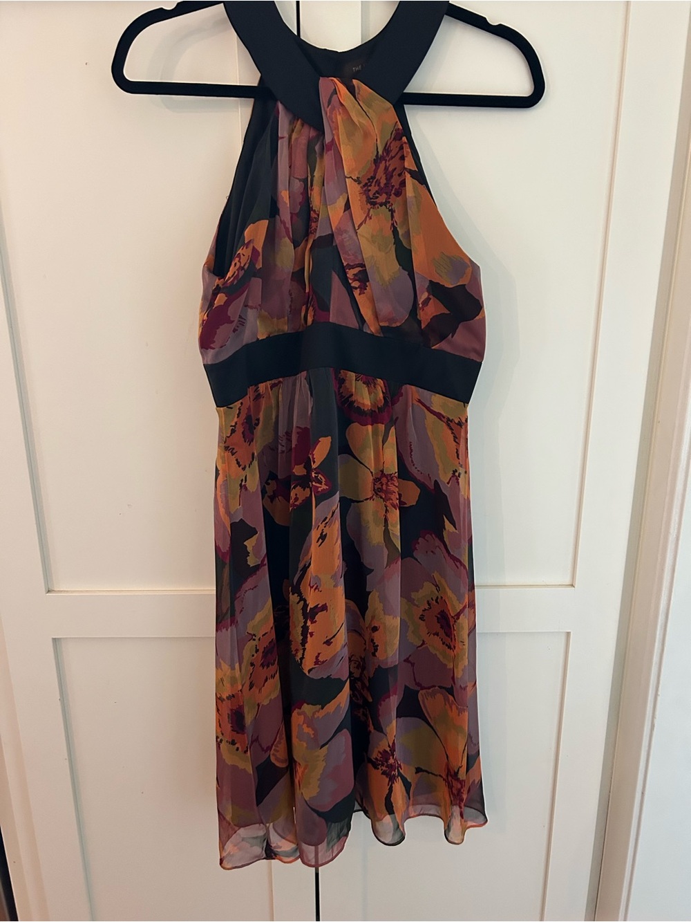 The Limited Halter neck Floral Dress in Black, Orange, Purple